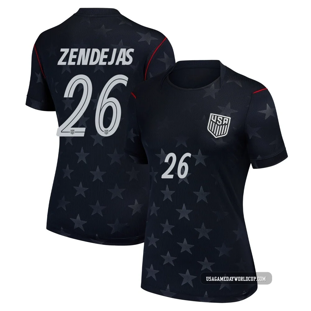 Women's USA National Team Alejandro Zendejas ＃26 Replica Blue 2026 Away Stadium Soccer Jersey