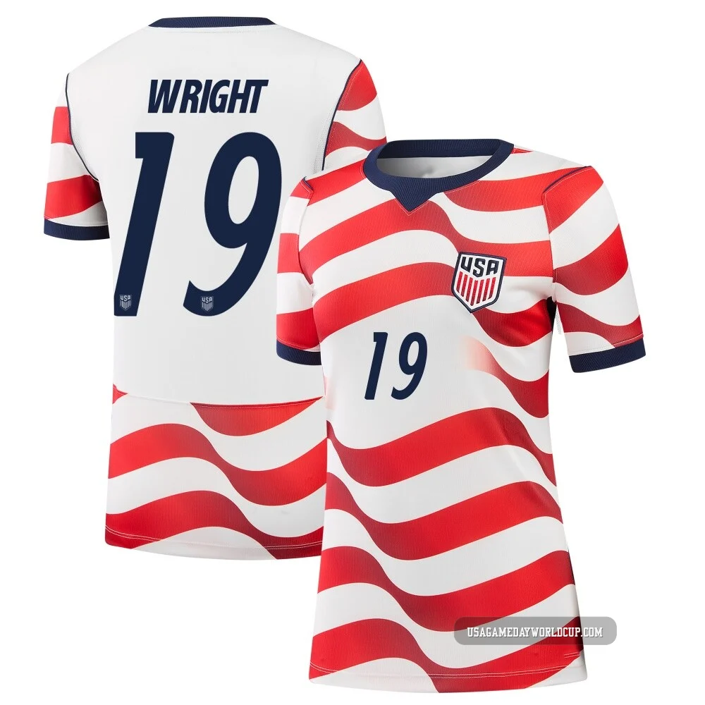 Women's USA National Team Haji Wright ＃19 Replica White 2026 Home Stadium Soccer Jersey