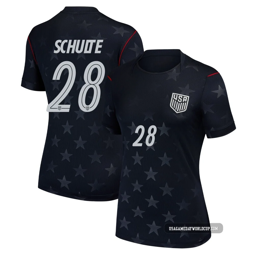 Women's USA National Team Patrick Schulte ＃28 Replica Blue 2026 Away Stadium Soccer Jersey